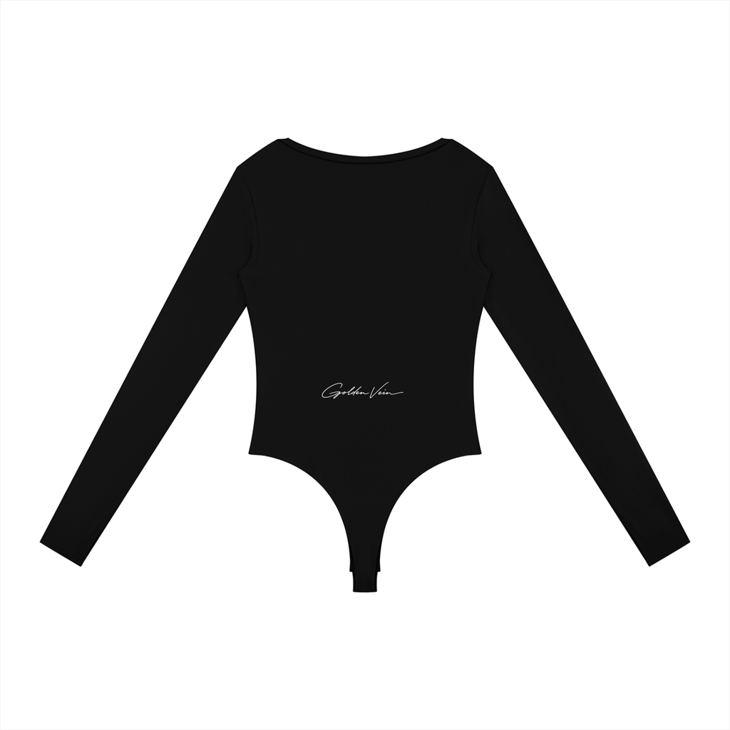Golden Vein Flow Long Sleeve Bodysuit – Black – Produktansicht 10