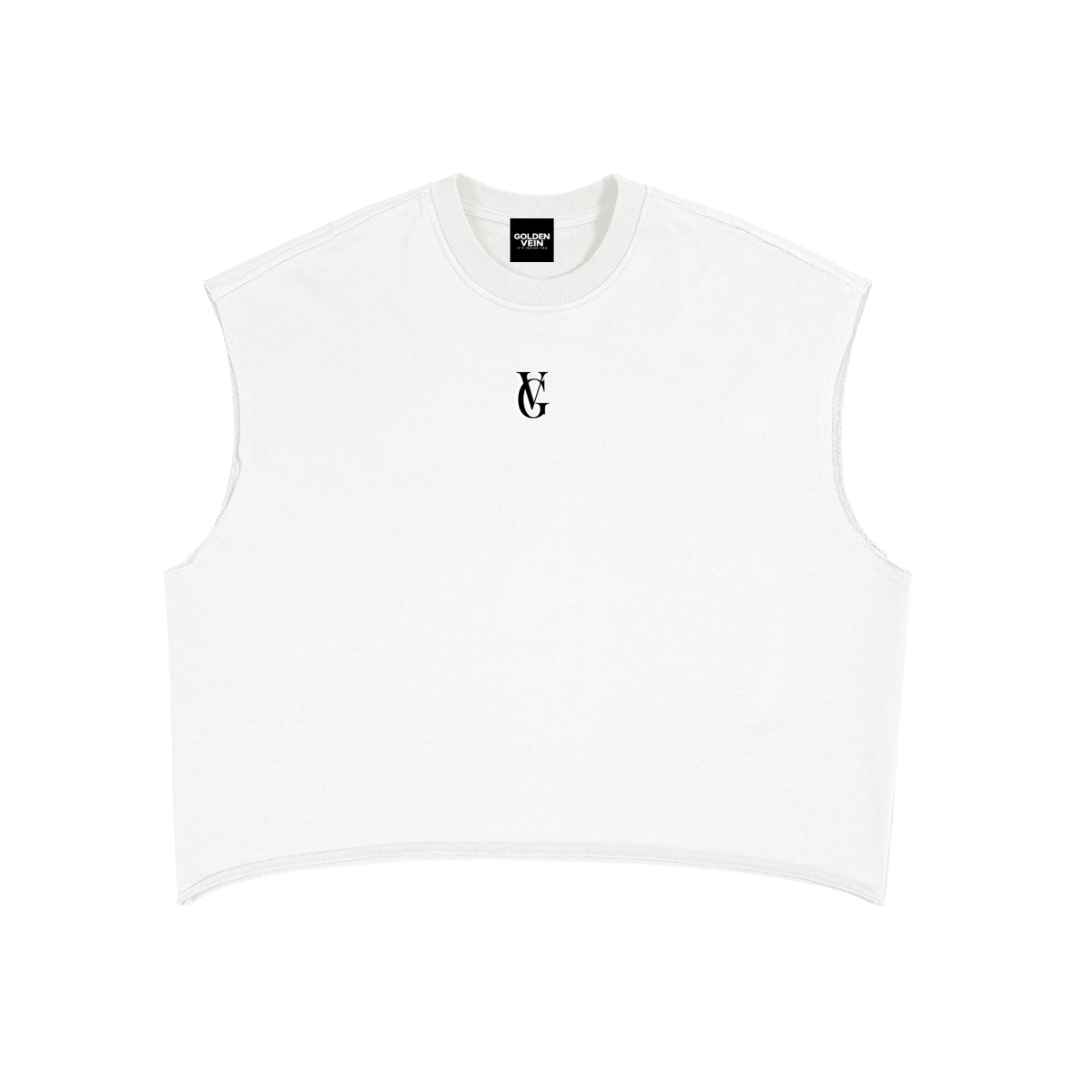 Golden Vein French Terry Boxy Tank – White – Produktansicht 7