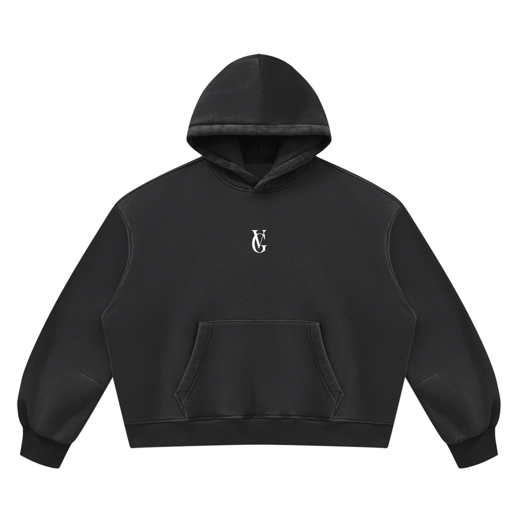 Golden Vein Vintage Wash Boxy Hoodie – Black – Produktansicht 7