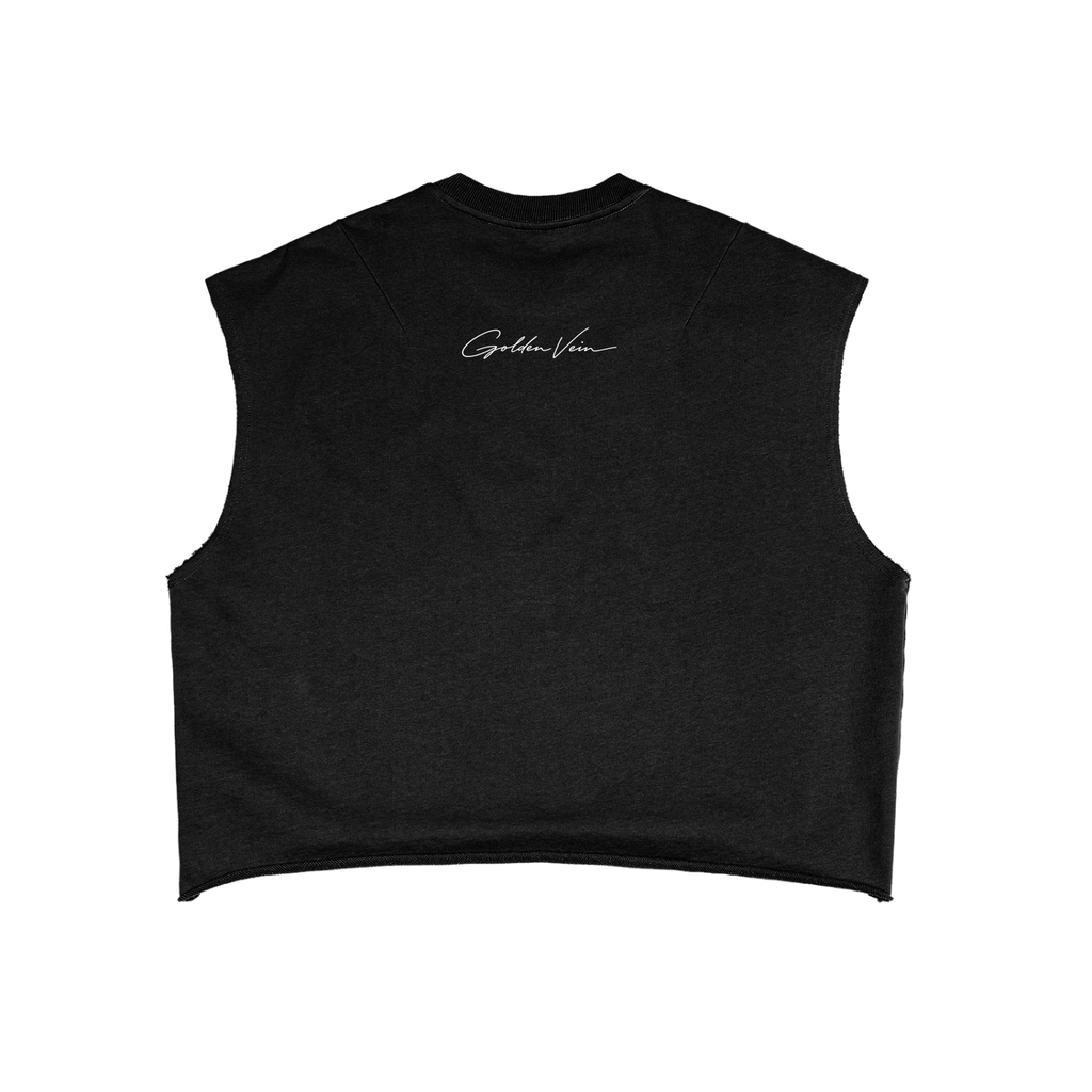 Golden Vein French Terry Boxy Tank – Black – Produktansicht 8