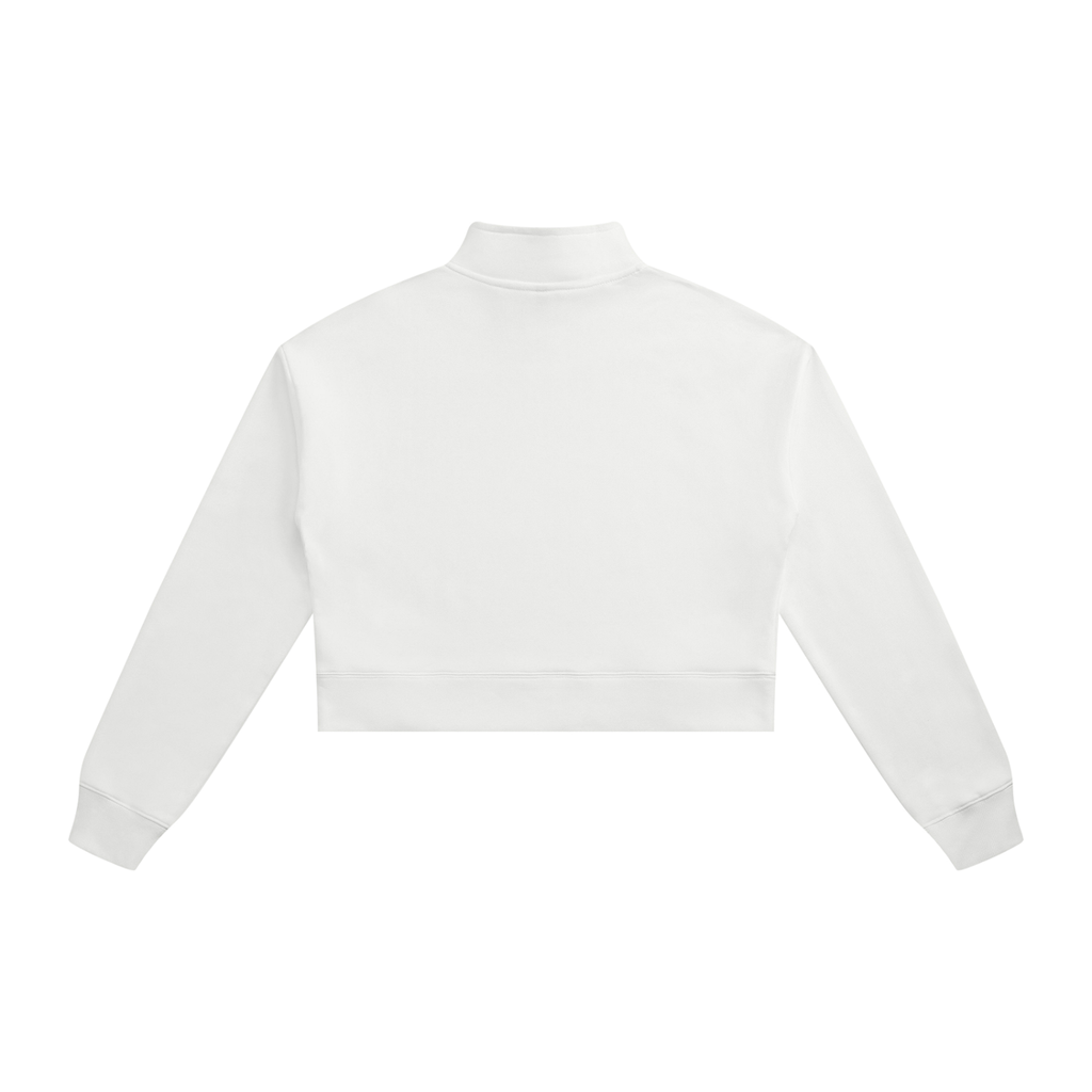 Golden Vein Cropped Quarter-Zip – White – Produktansicht 8