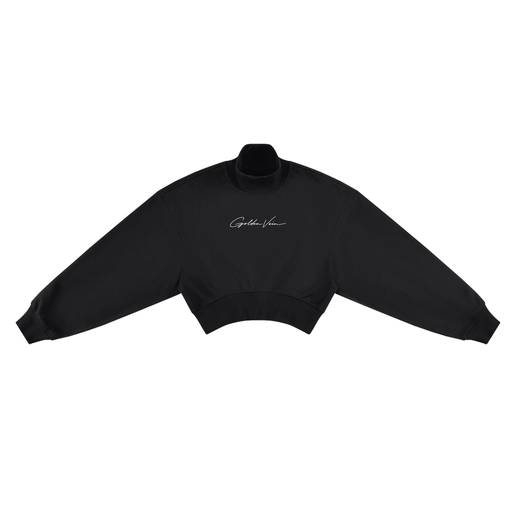 Golden Vein Cropped Mock Neck – Black – Produktansicht 7