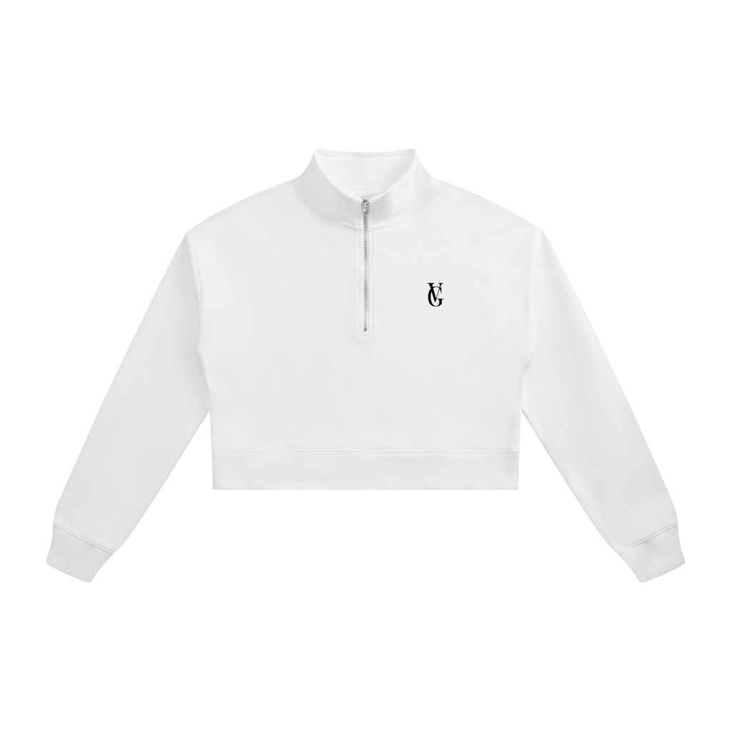 Golden Vein Cropped Quarter-Zip – White – Produktansicht 7