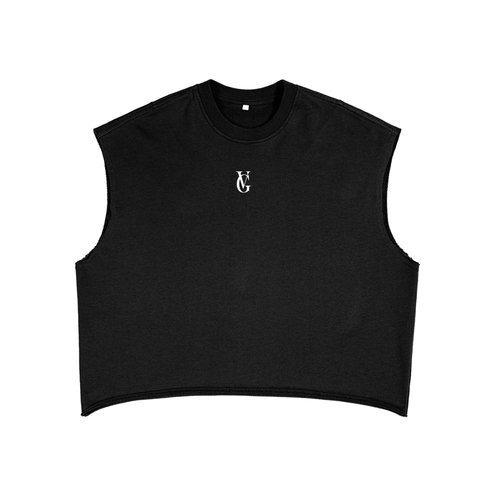 Golden Vein French Terry Boxy Tank – Black – Produktansicht 7