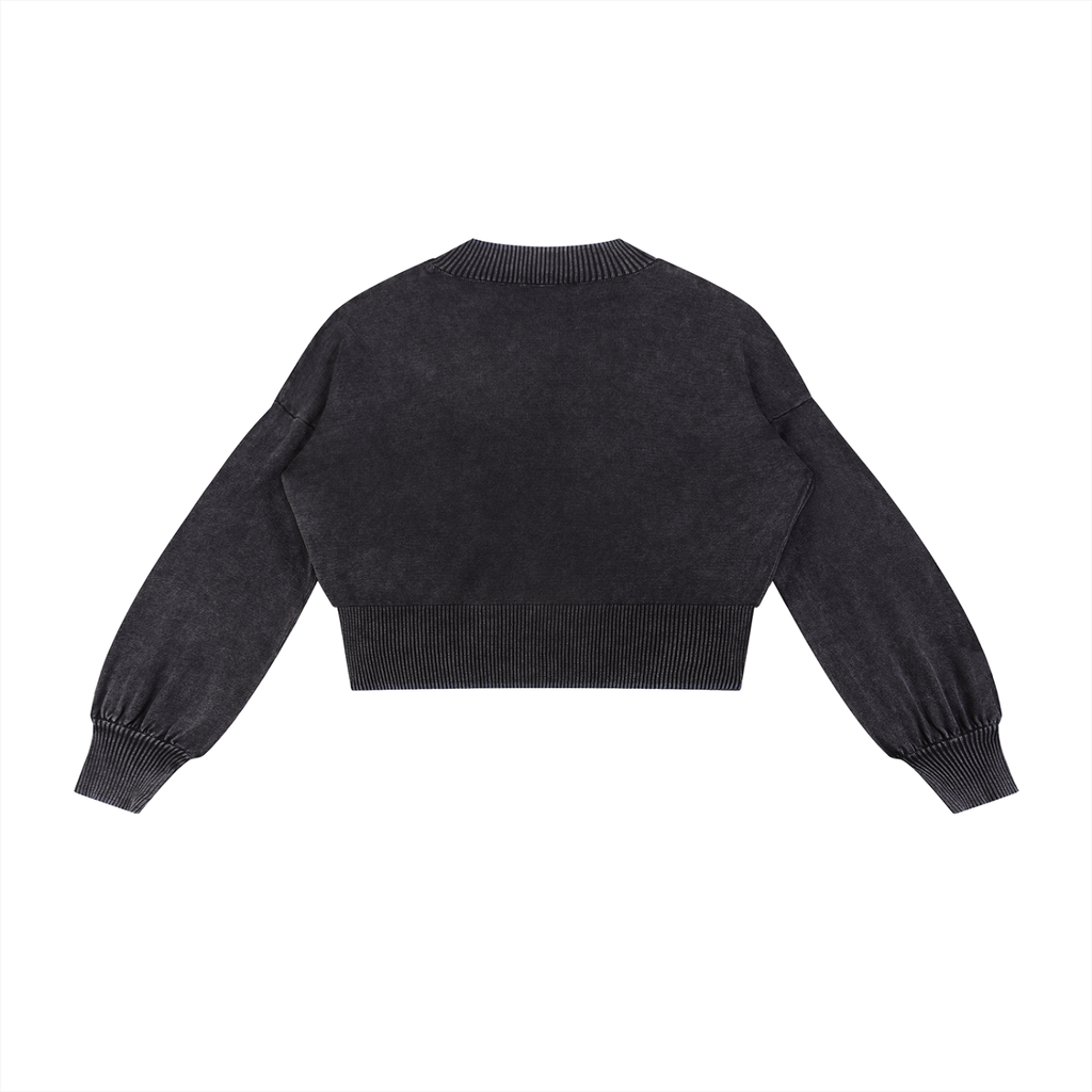Golden Vein Mineral Wash Cropped Sweater – Black – Produktansicht 8