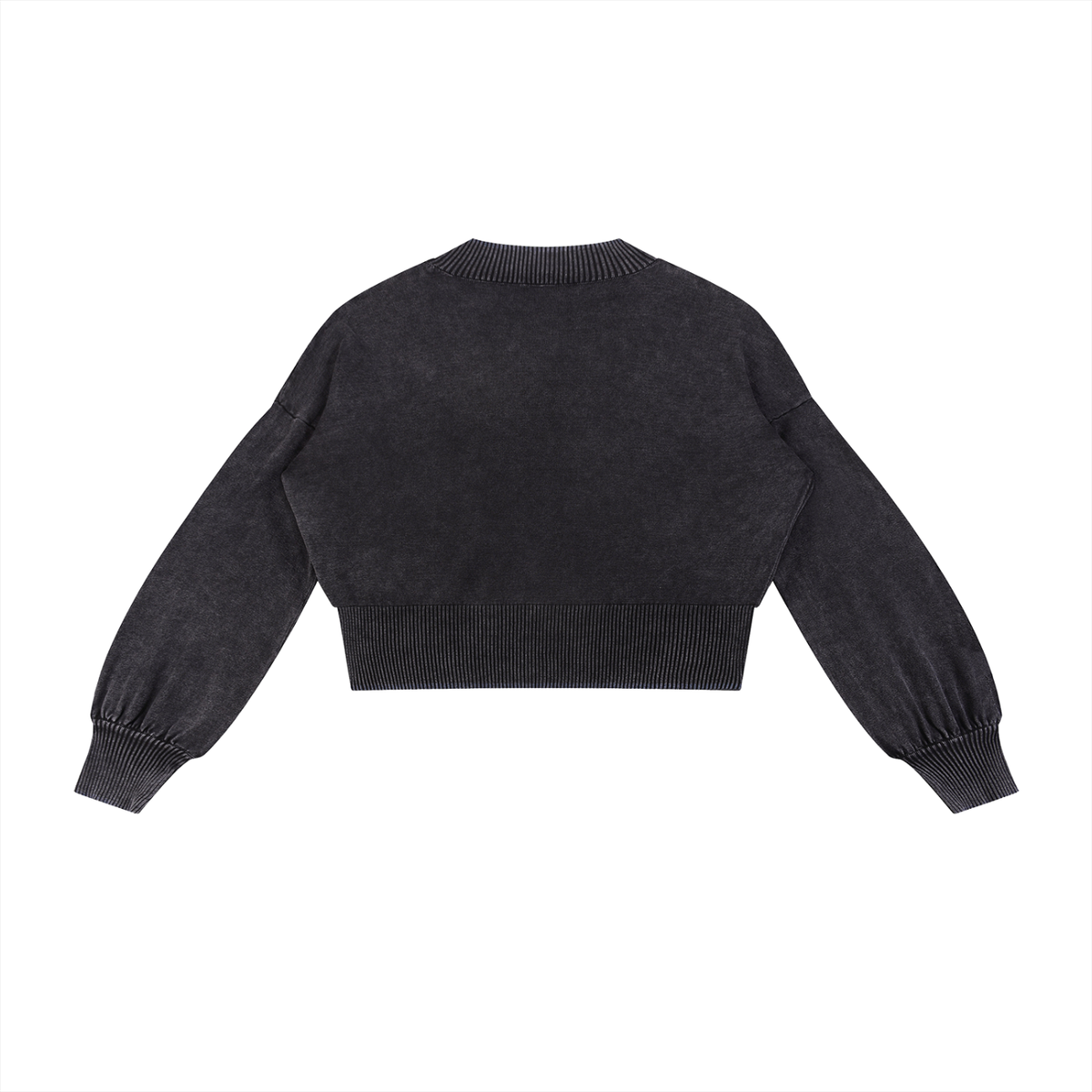 Golden Vein Mineral Wash Cropped Sweater – Black – Produktansicht 8