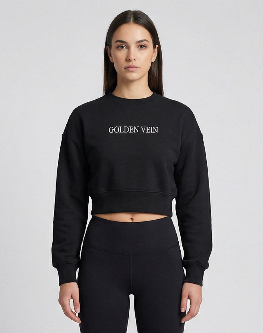 Cropped Sweater – Schwarz