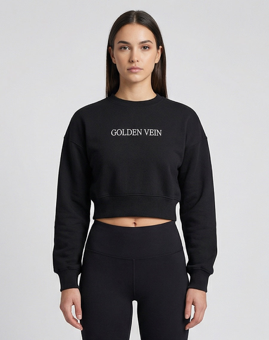 Cropped Sweater – Schwarz