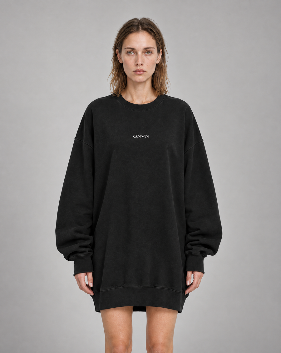Golden Vein CORE Vintage Wash Sweat Dress – Black