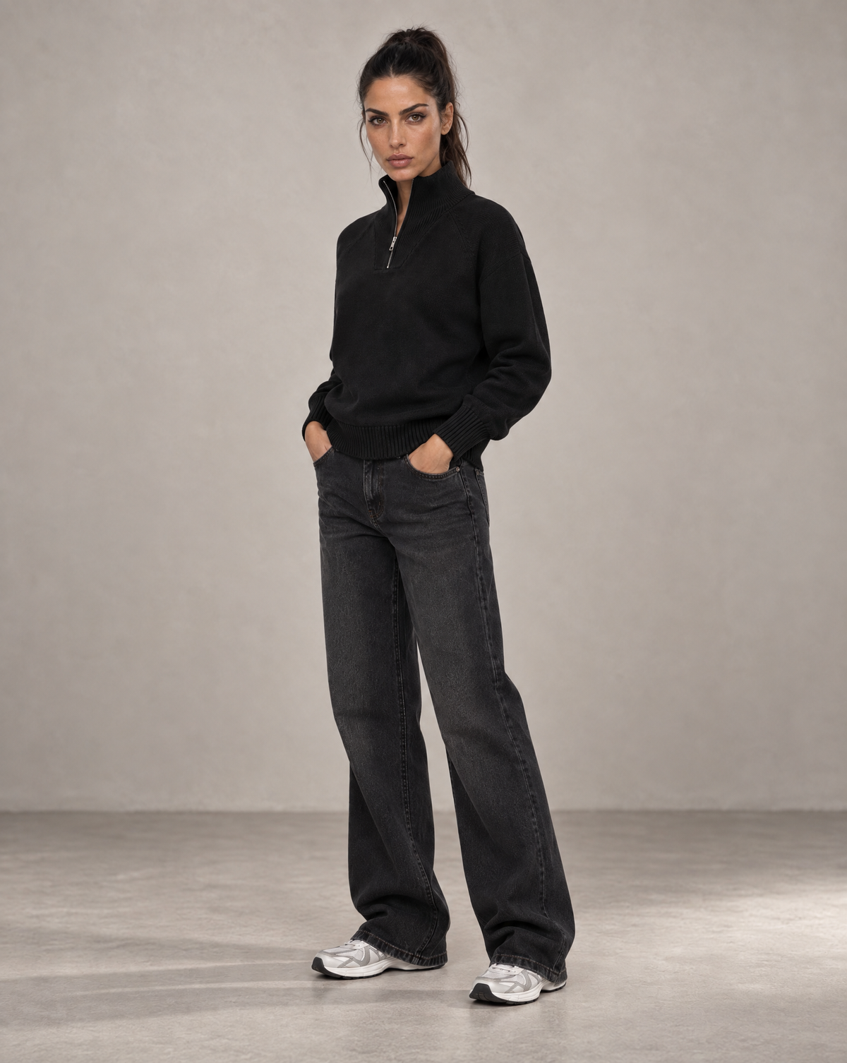 Golden Vein 750 GSM Quarter-Zip – Black – Produktansicht 4