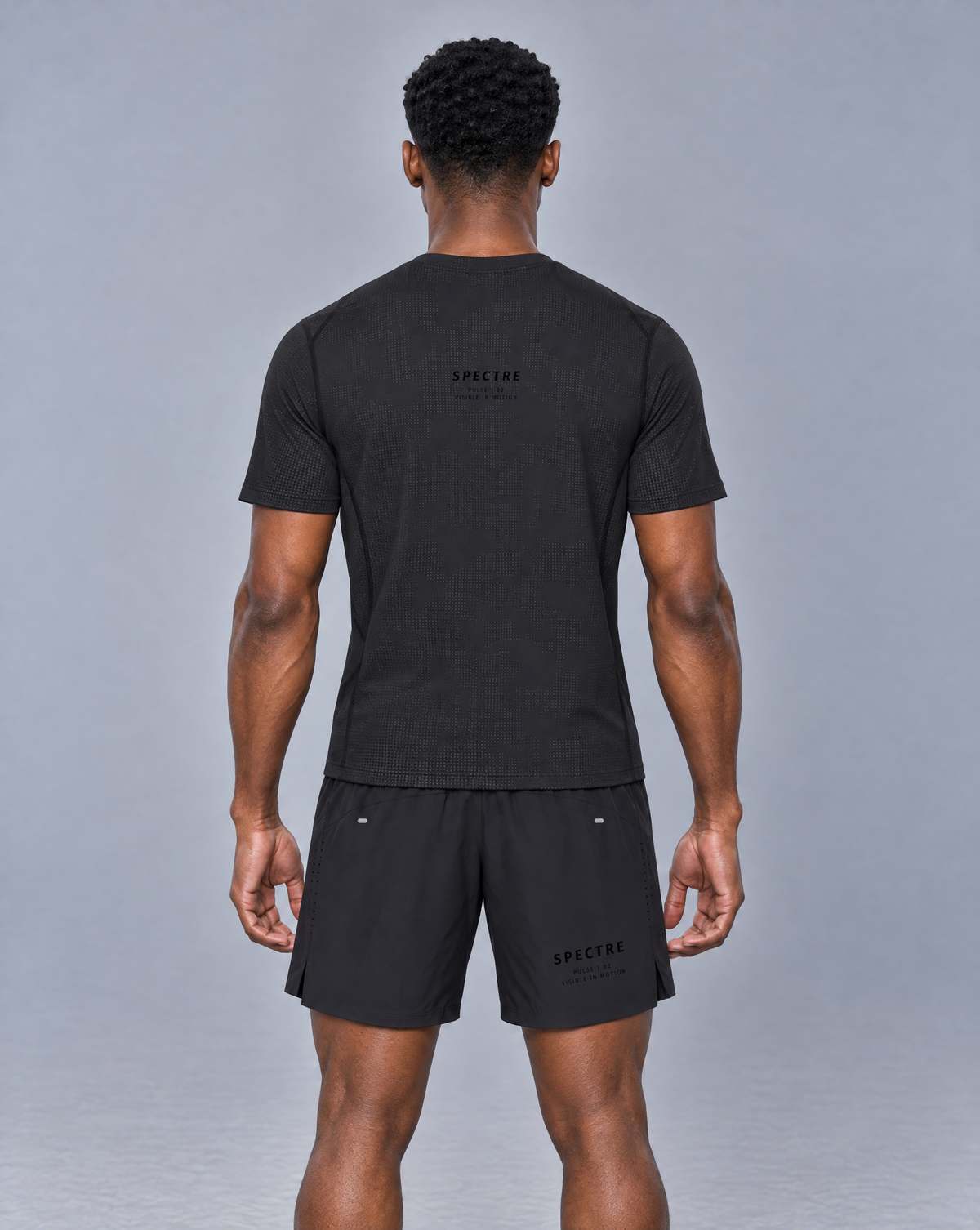 PULSE™ Jacquard Mesh T-Shirt – Black – Produktansicht 2