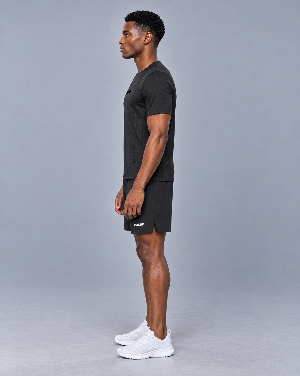 PULSE™ Jacquard Mesh T-Shirt – Black – Produktansicht 4