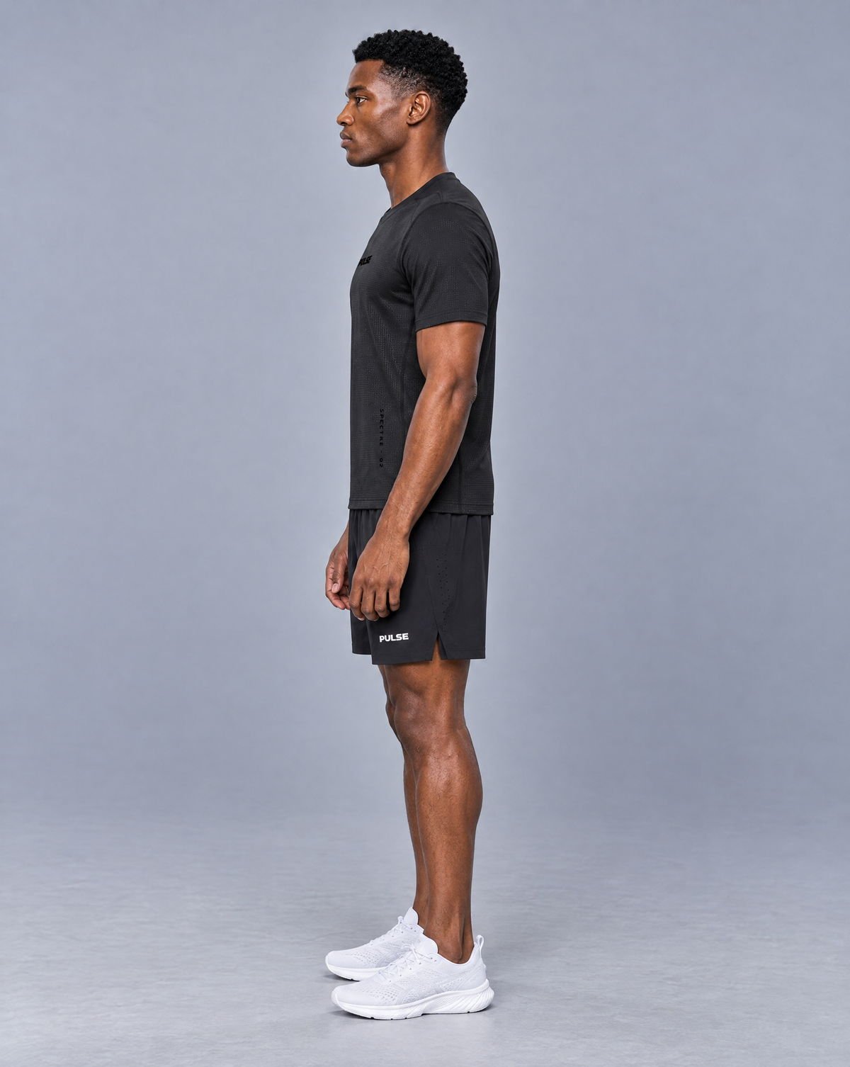 PULSE™ Jacquard Mesh T-Shirt – Black – Produktansicht 4