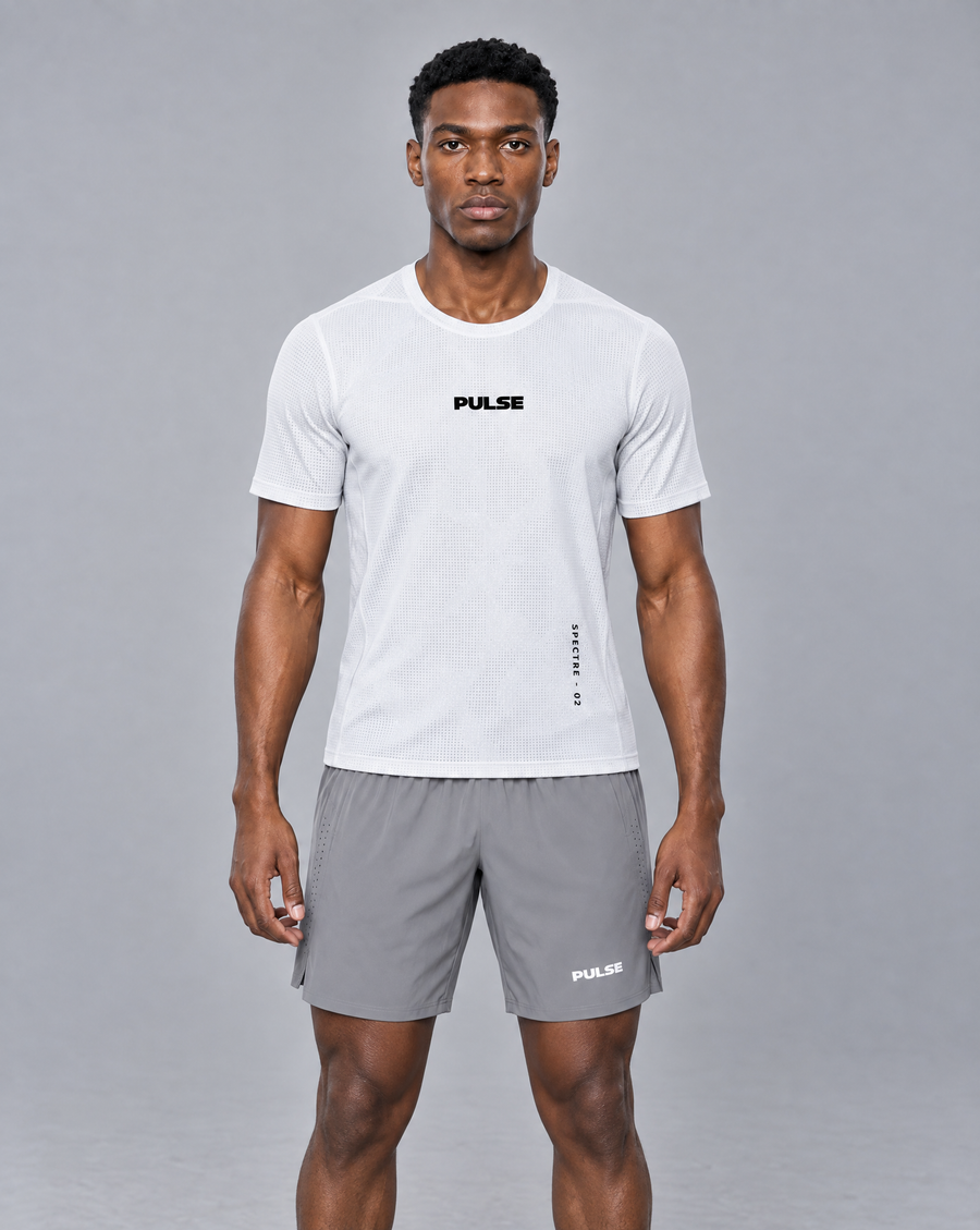 PULSE™ Jacquard Mesh T-Shirt – White – Produktansicht 1