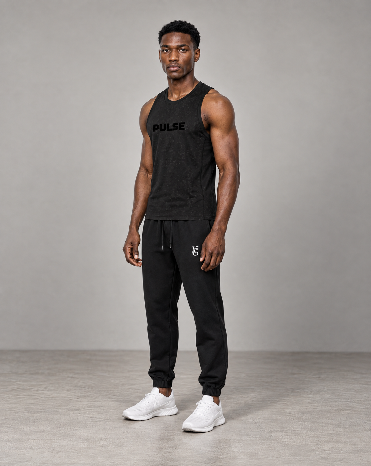 PULSE™ Jacquard Training Tank – Black – Produktansicht 4