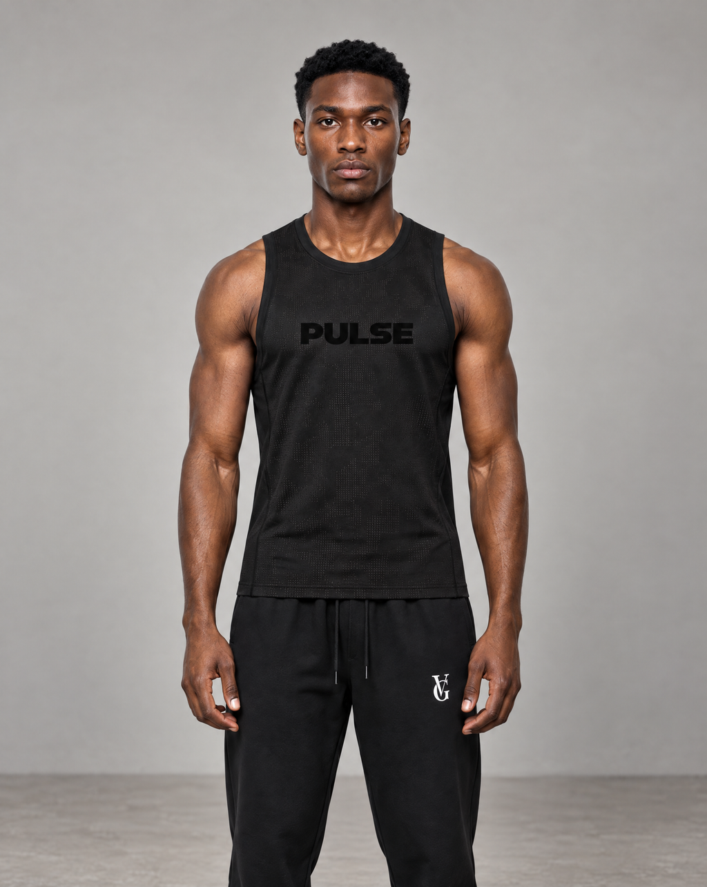 PULSE™ Jacquard Training Tank – Black – Produktansicht 1