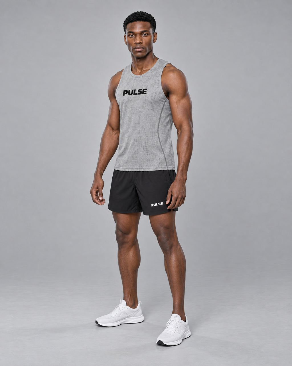 PULSE™ Jacquard Training Tank – Grey – Produktansicht 3