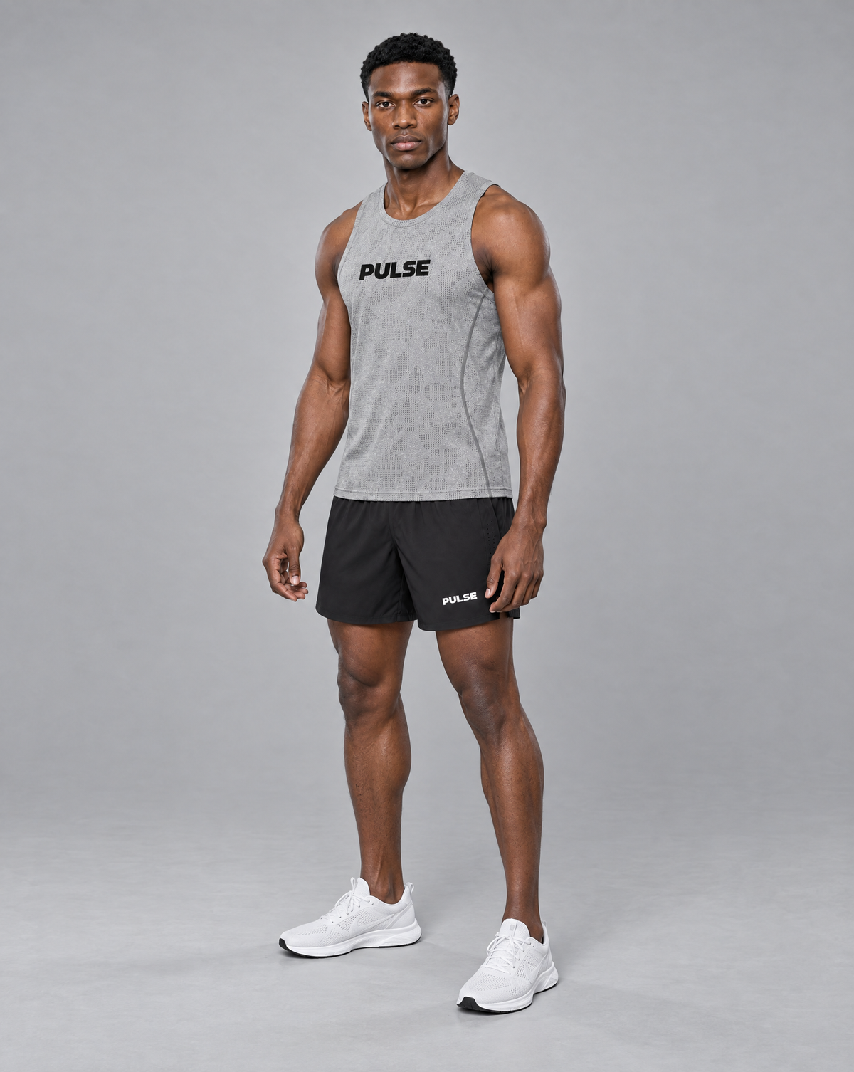 PULSE™ Jacquard Training Tank – Grey – Produktansicht 3