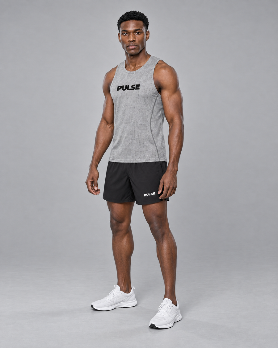 PULSE™ by Golden Vein Jacquard-Trainingstank in Grau – Produktansicht 3