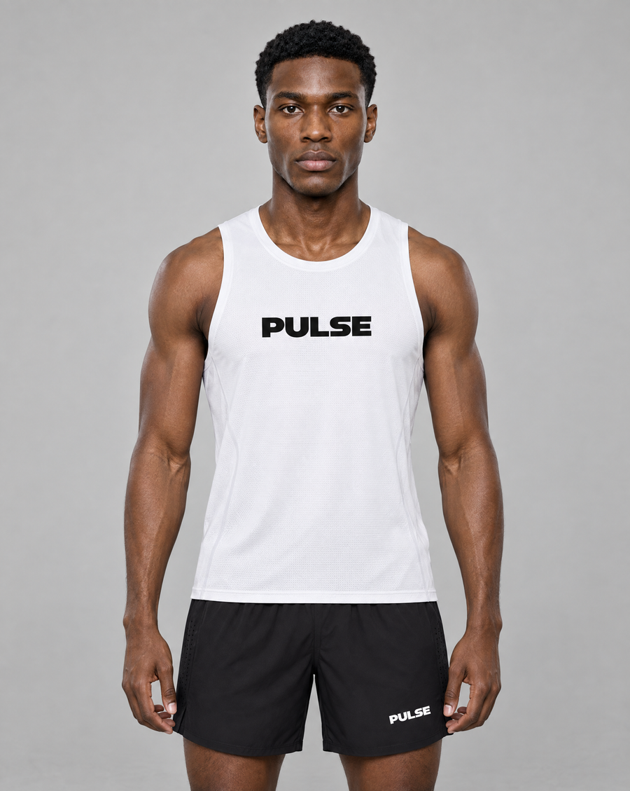 PULSE™ Jacquard Training Tank – White – Produktansicht 1