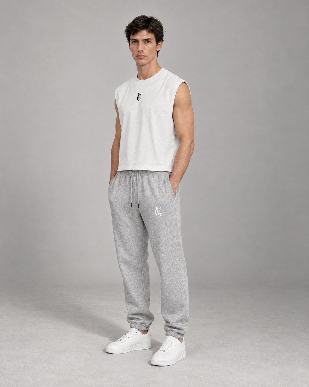 Golden Vein French Terry Boxy Tank – White – Produktansicht 4
