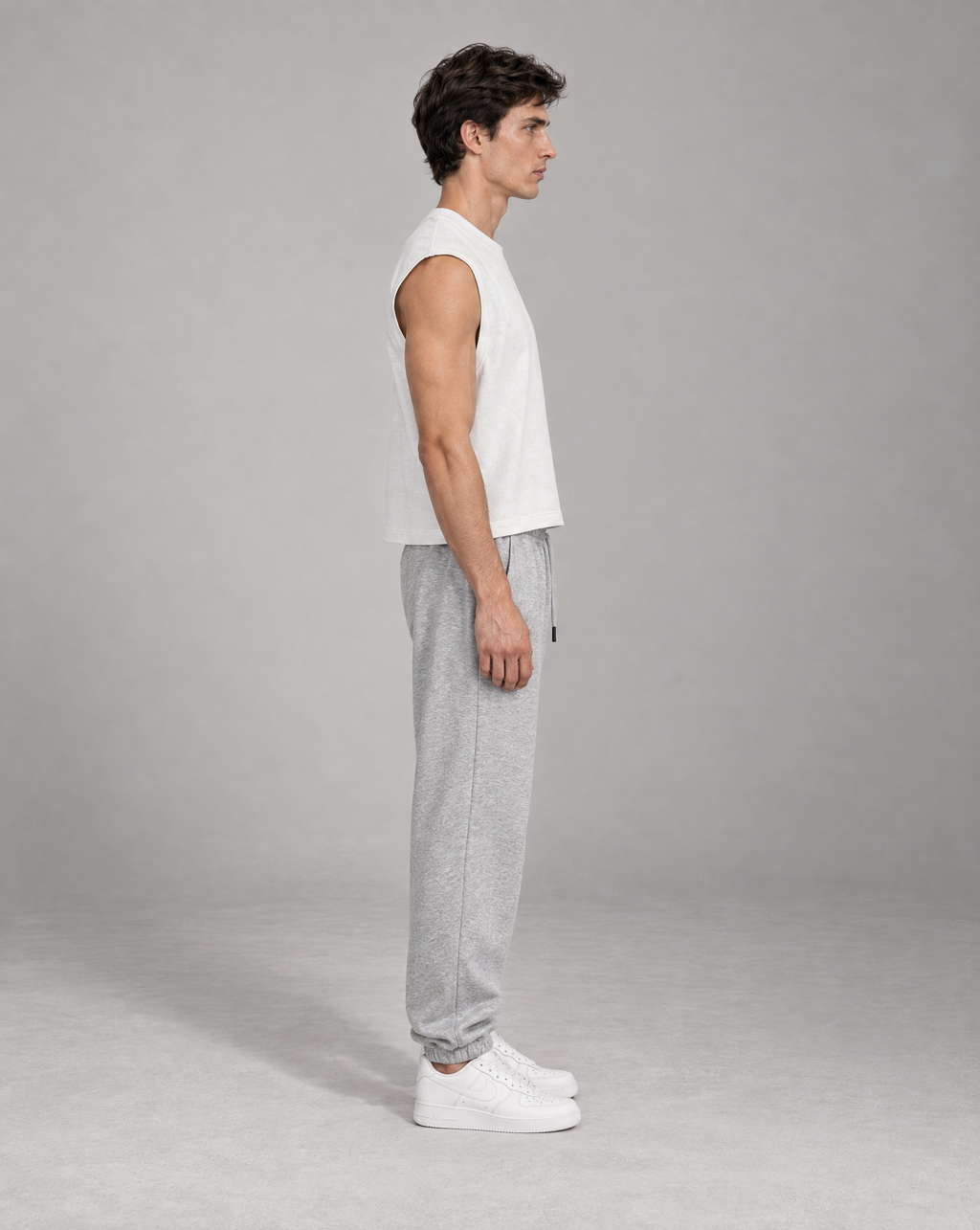 Golden Vein French Terry Boxy Tank – White – Produktansicht 5