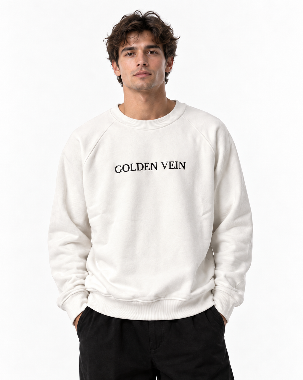 Golden Vein Sweater in Weiß – Produktansicht 1