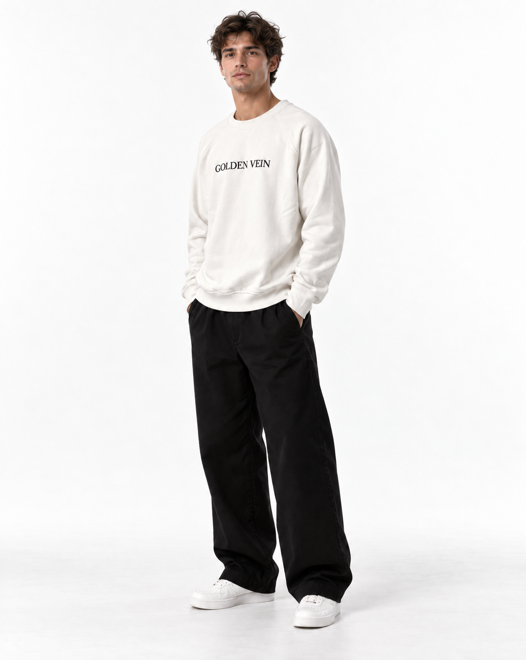 Golden Vein Sweater in Weiß – Produktansicht 4