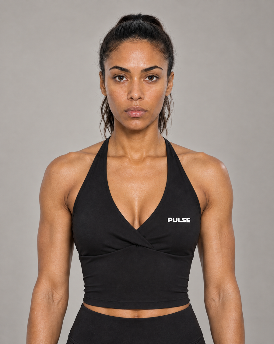 PULSE™ SPECTRE Halter Tank Top – Schwarz