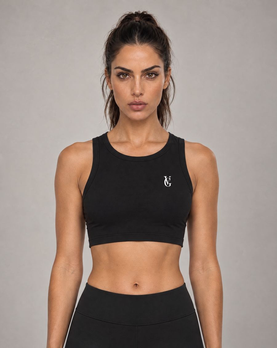 Golden Vein Cropped Tank – Black – Produktansicht 1