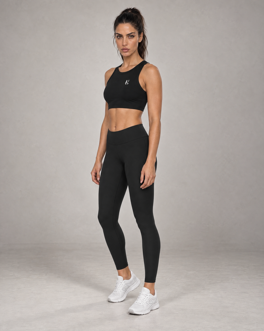 Golden Vein Kurzes Tanktop in Schwarz – Produktansicht 4