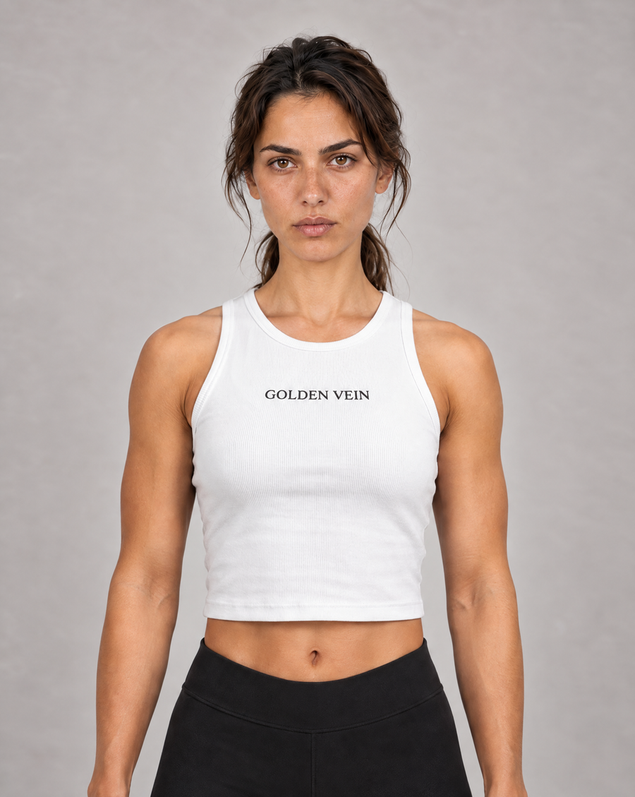 Crop Tank Top - White