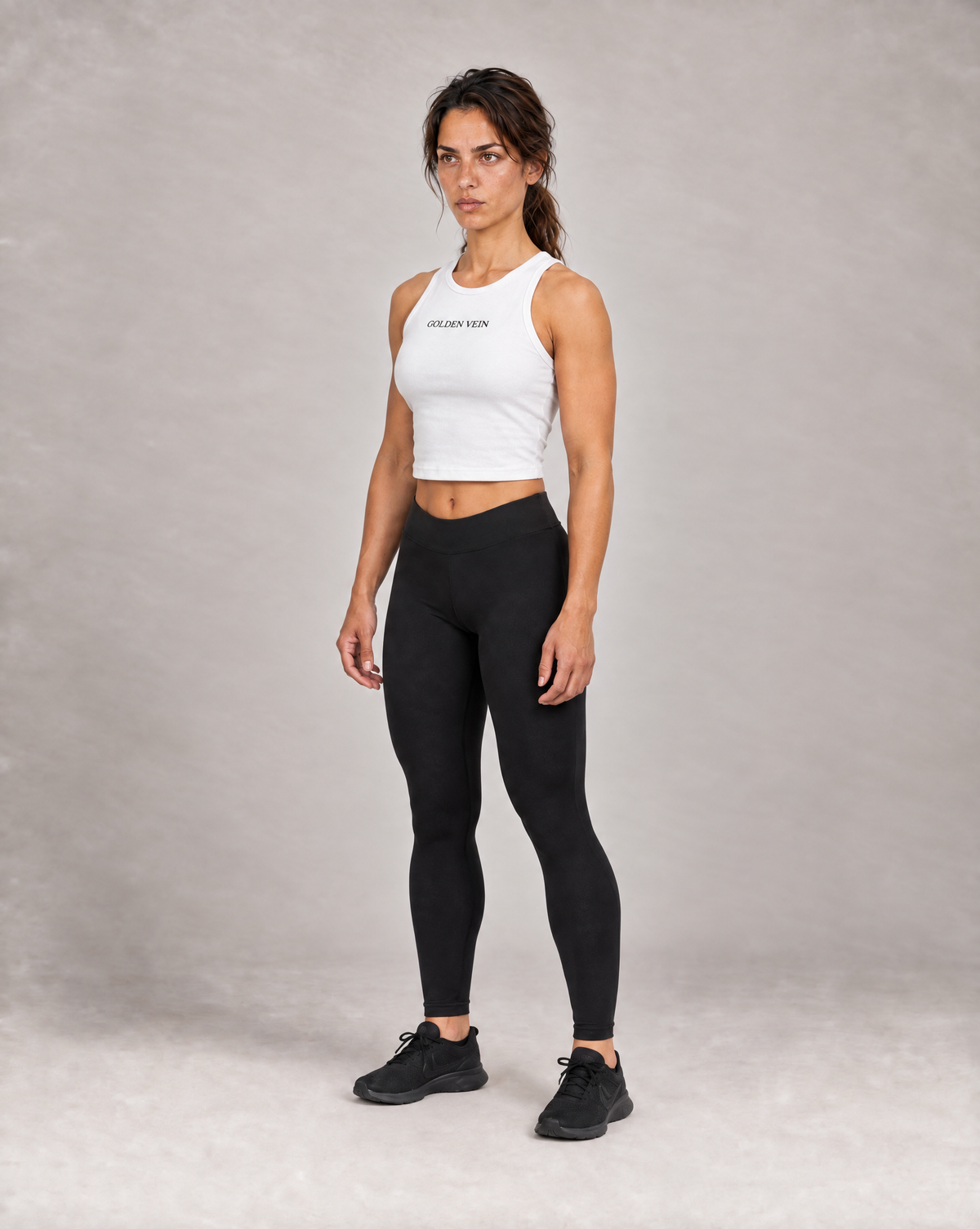 Golden Vein Crop Tanktop in Weiß – Produktansicht 3