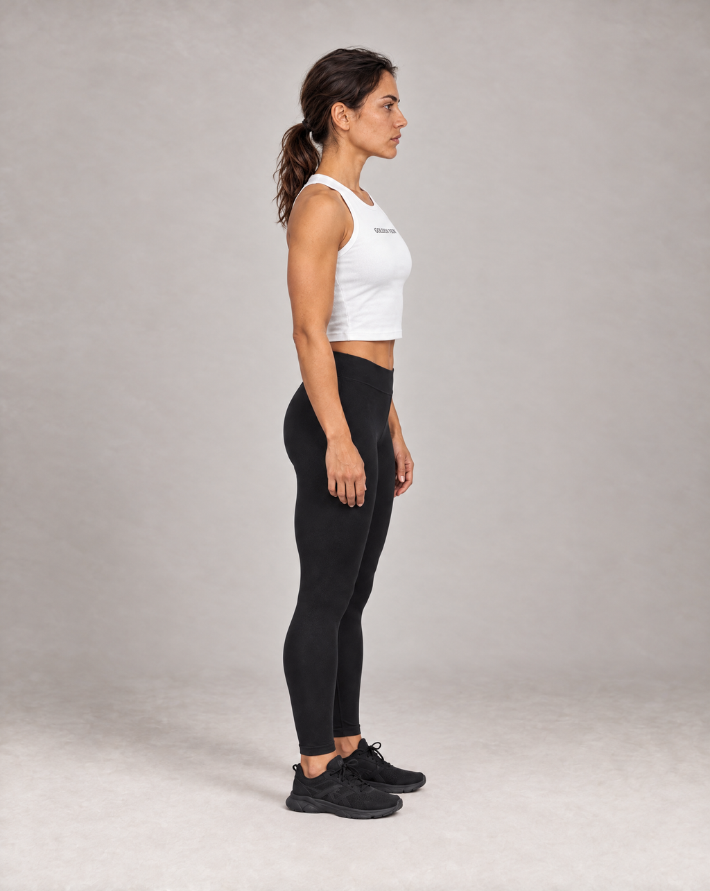 Golden Vein Crop Tanktop in Weiß – Produktansicht 4