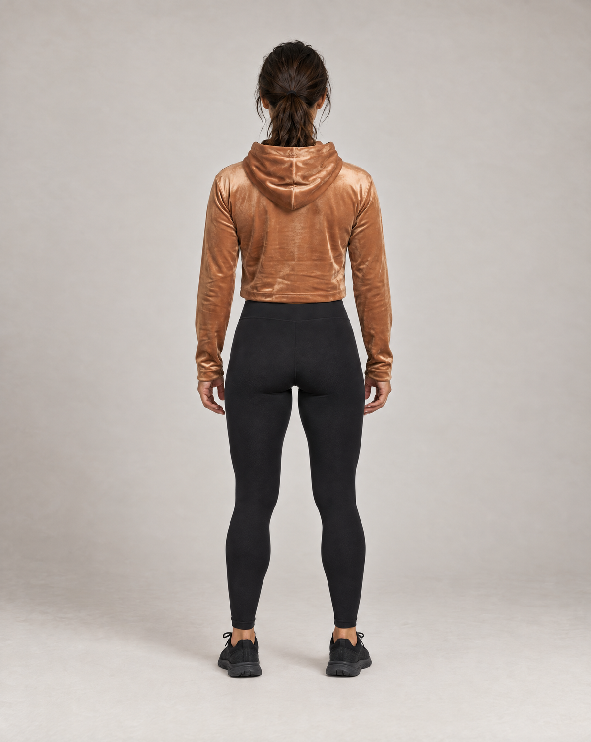 Golden Vein Velvet Cropped Hoodie – Produktansicht 5