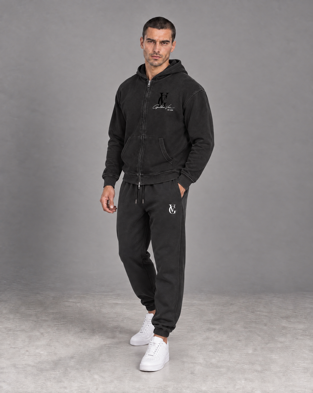 Golden Vein Parables Waffle Zip Hoodie – The Assembly – Black – Produktansicht 3