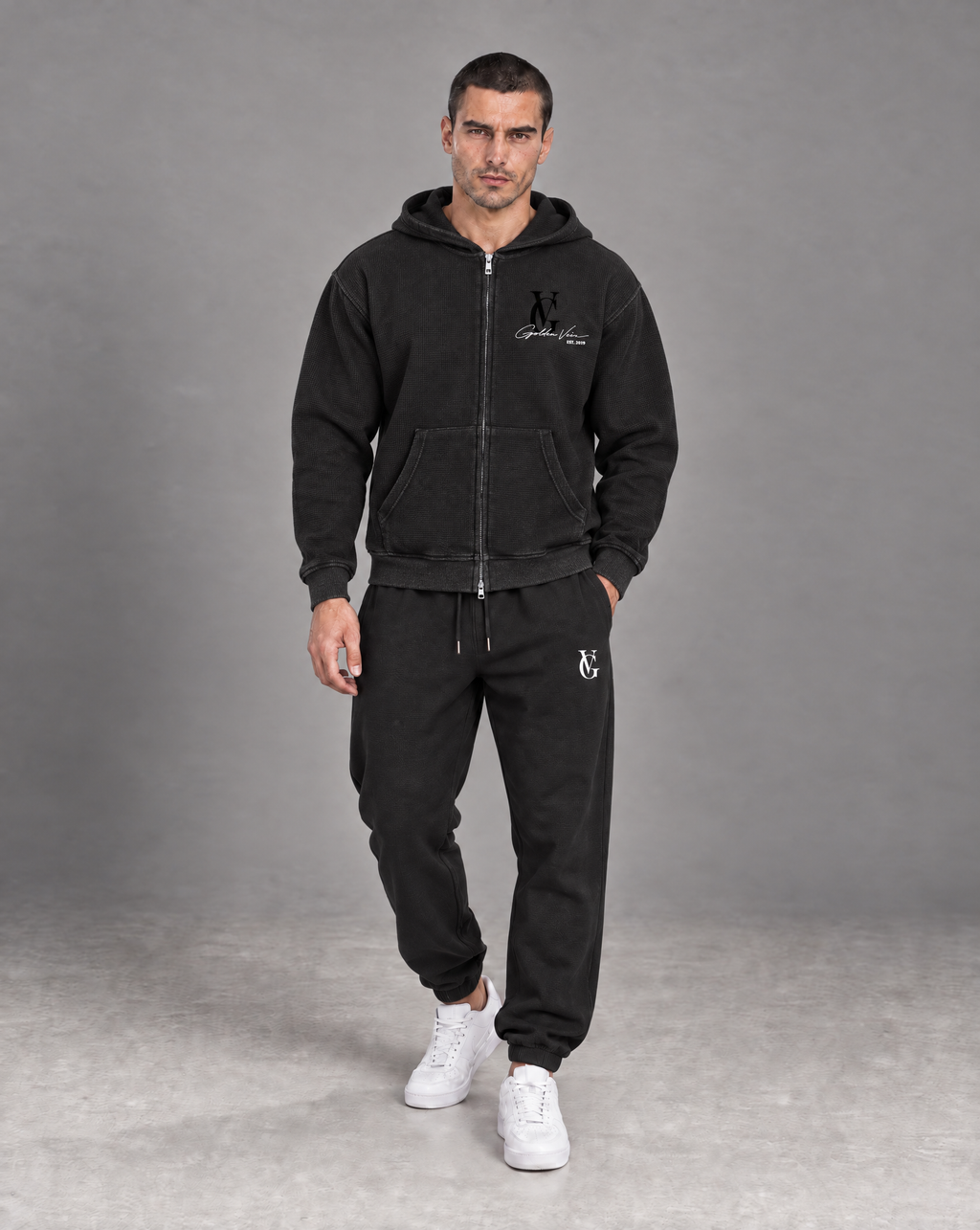 Golden Vein Parables Waffle Zip Hoodie – The Assembly – Black – Produktansicht 6