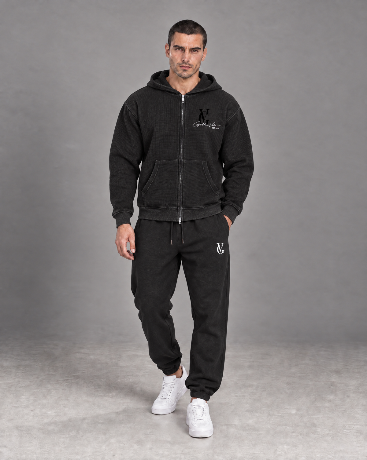 Golden Vein Parables Waffle Zip Hoodie – The Assembly – Black – Produktansicht 6