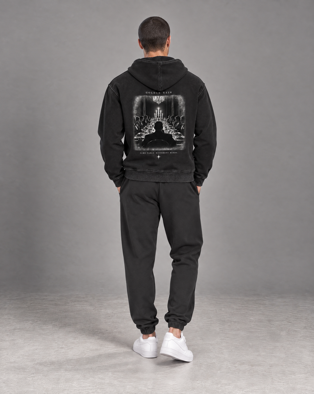 Golden Vein Parables Waffle Zip Hoodie – The Assembly – Black – Produktansicht 5