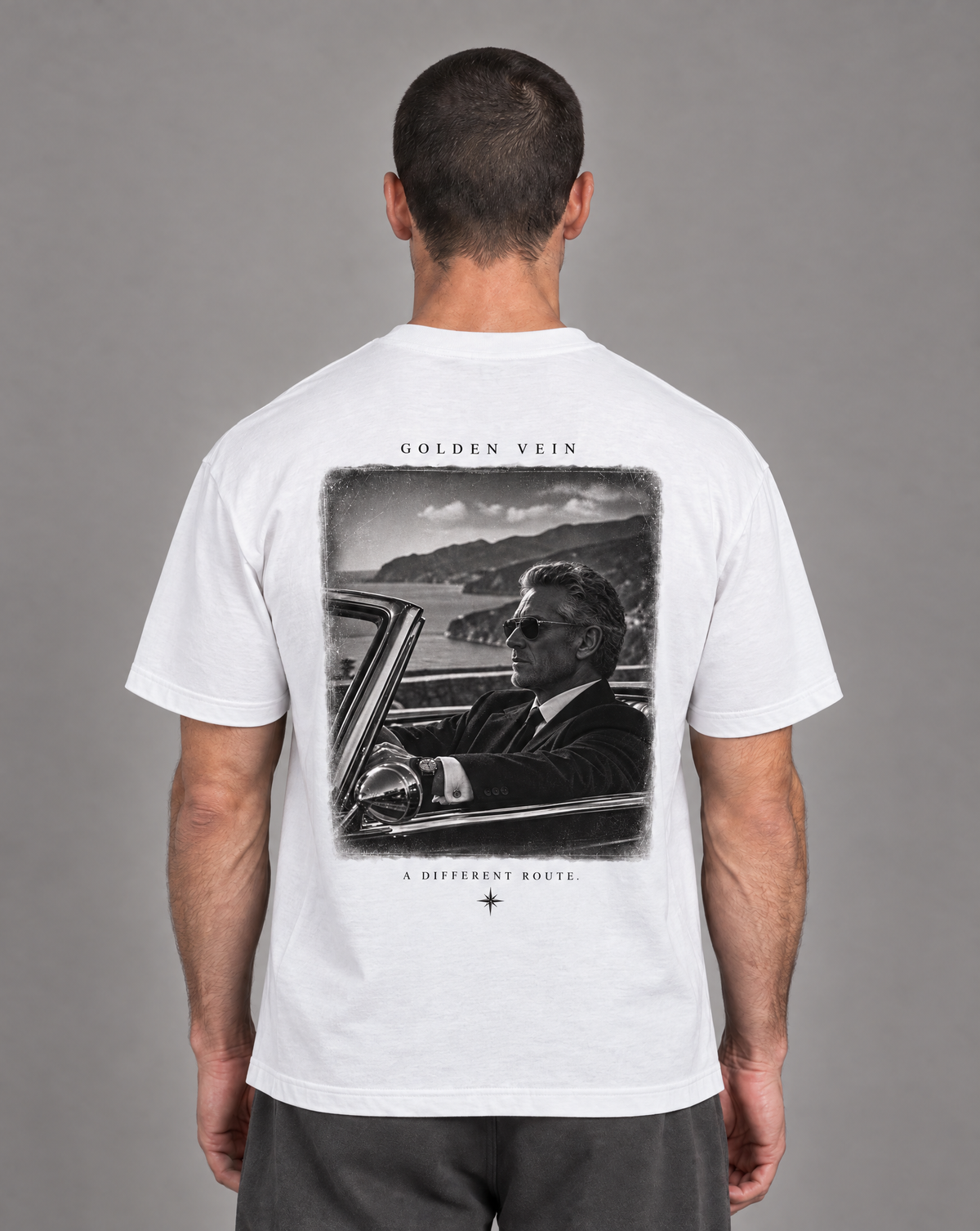 Golden Vein Parables T-Shirt – The Driver – White – Produktansicht 1