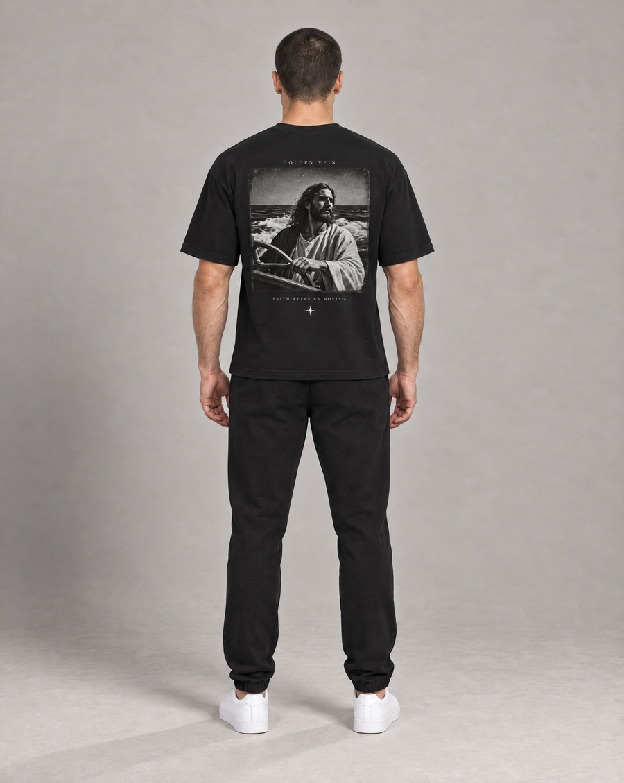 Golden Vein T-Shirt in Schwarz – Produktansicht 5