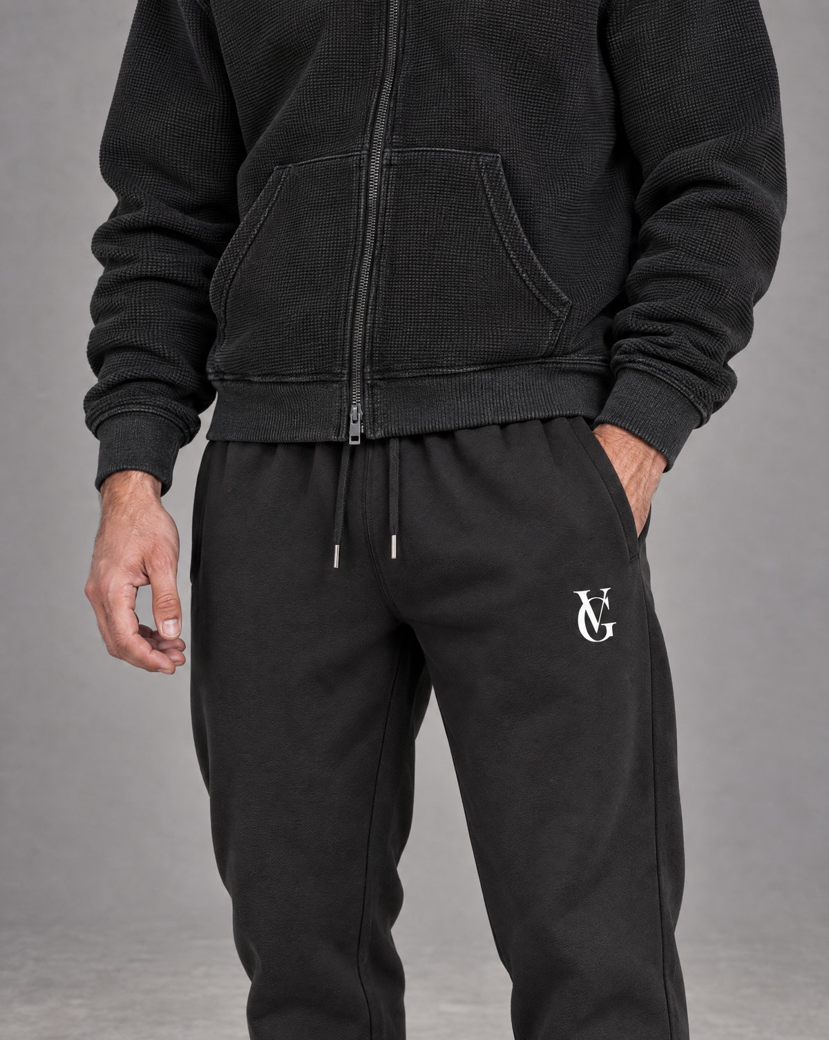 Golden Vein Parables Waffle Zip Hoodie – The Assembly – Black – Produktansicht 8