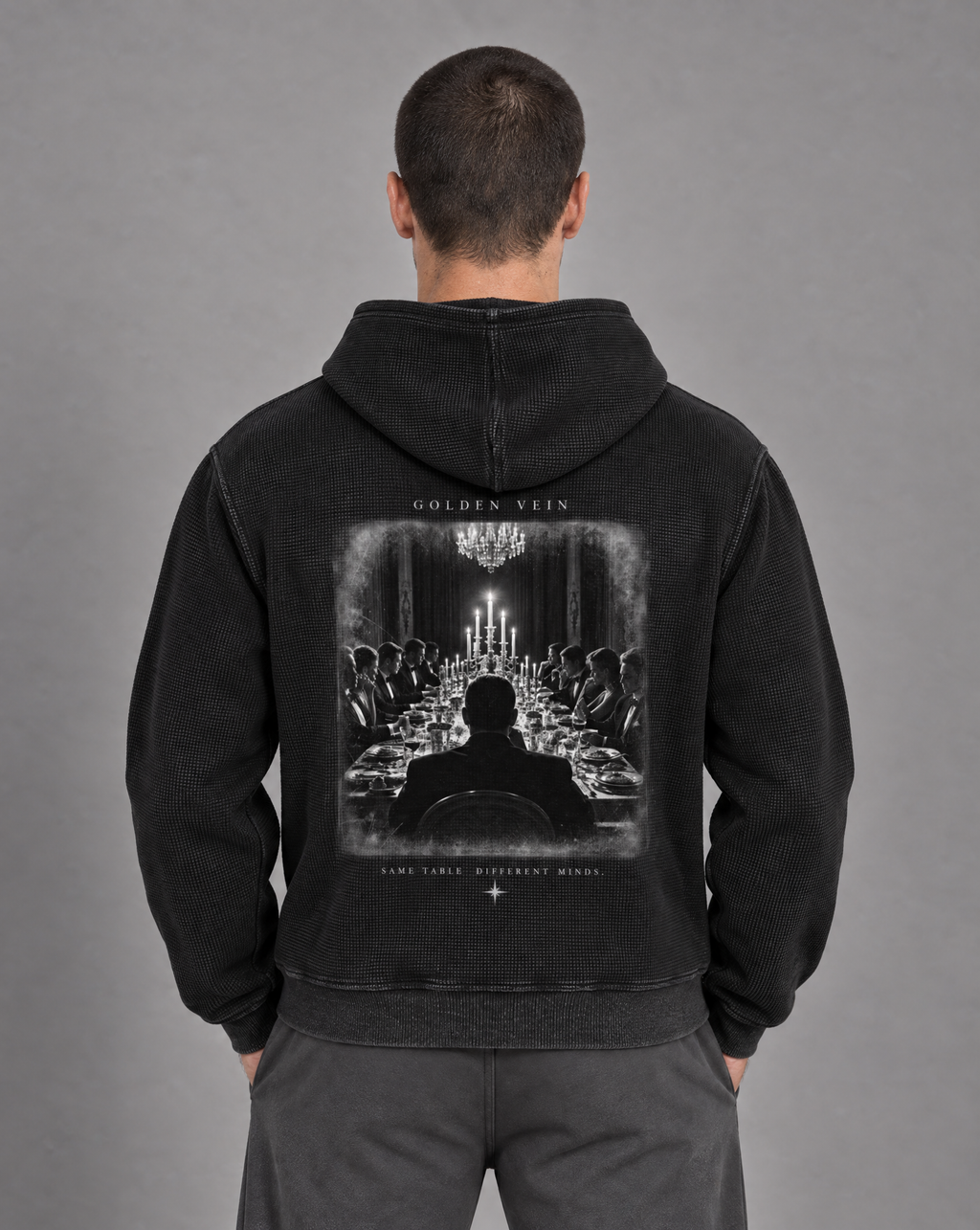 Golden Vein Parables Waffle Zip Hoodie – The Assembly – Black – Produktansicht 1