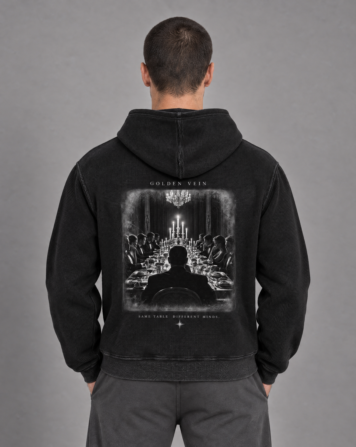 Golden Vein Parables Waffle Zip Hoodie – The Assembly – Black – Produktansicht 1