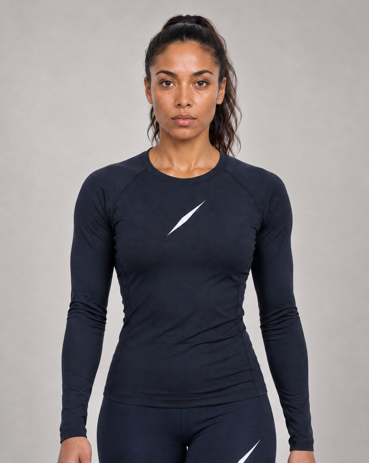 PULSE™ by Golden Vein Damen-Kompressions-Longsleeve in Navy – Produktansicht 1