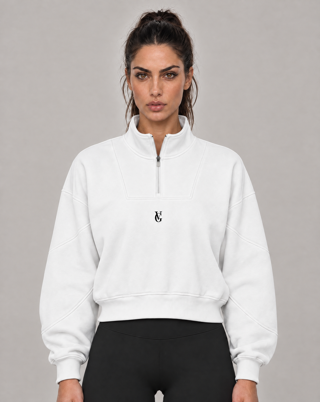 Golden Vein Fleece Quarter-Zip – White – Produktansicht 1
