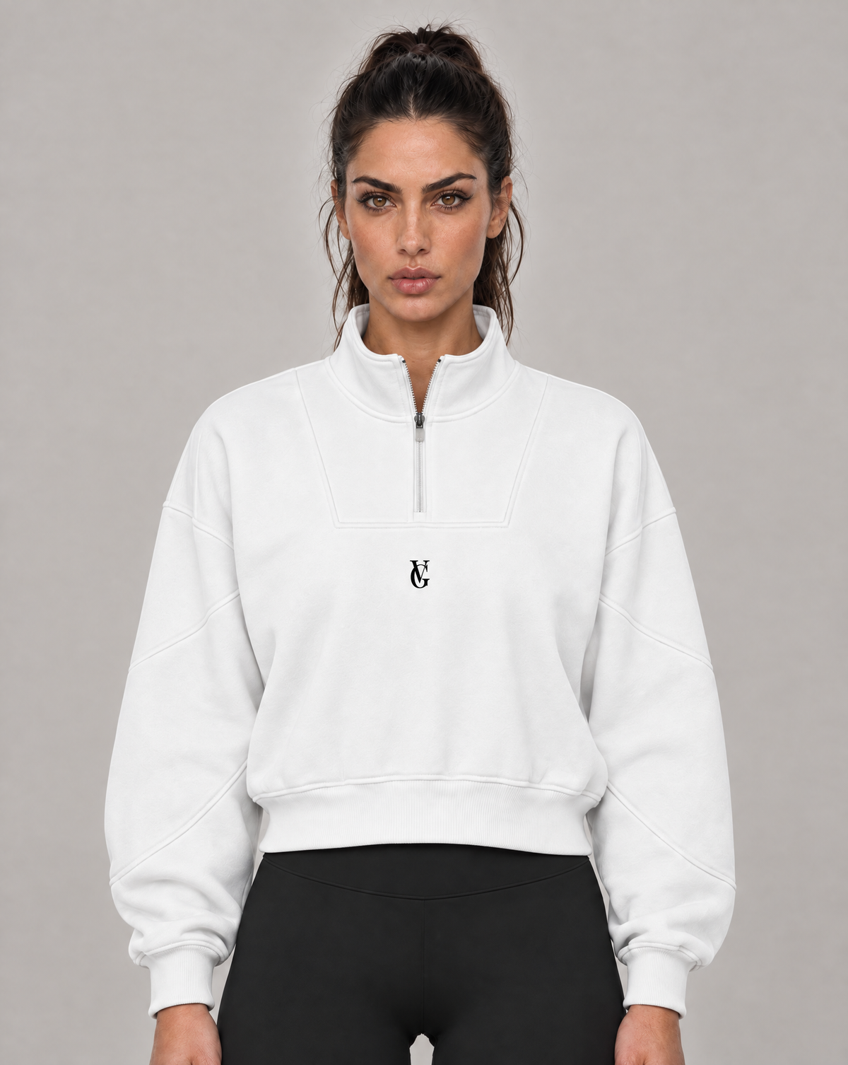 Golden Vein Fleece Quarter-Zip – White – Produktansicht 1