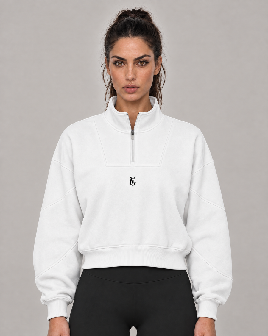 Golden Vein Fleece Quarter-Zip – White – Produktansicht 1