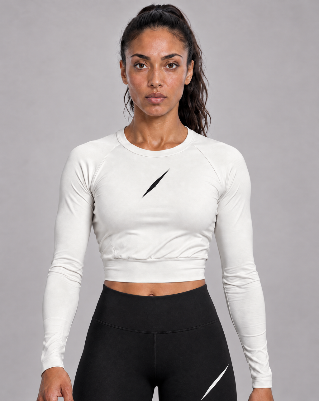 PULSE™ by Golden Vein Cropped Longsleeve in Off-White – Produktansicht 1