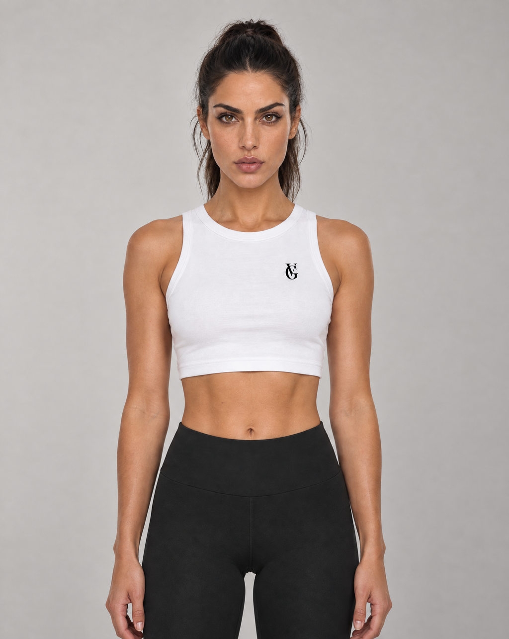 Golden Vein Cropped Tank – White – Produktansicht 1